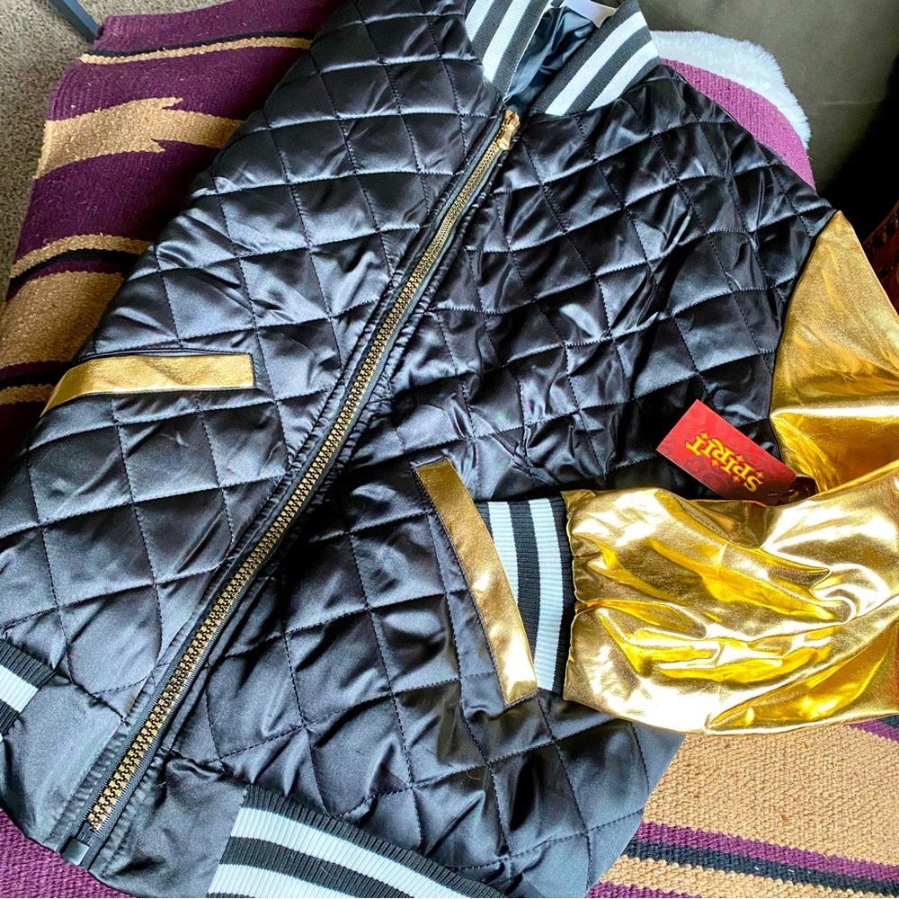 NWT HALLOWEEN & TEAM SPIRIT STATEMENT | Black&Gold Bling Jacket Costume New Yr M